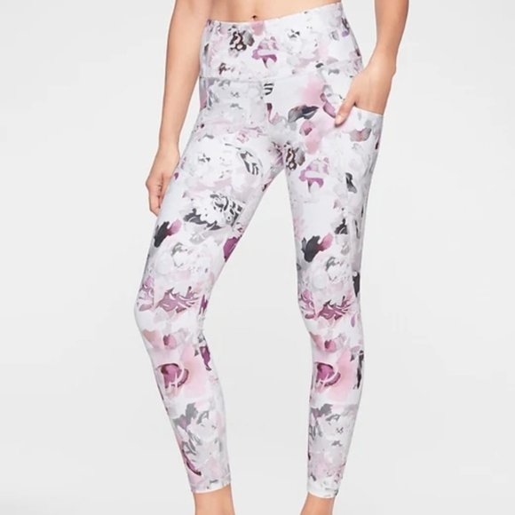 Athleta Pants - NWT Athleta Pink Peony Salutation Leggings